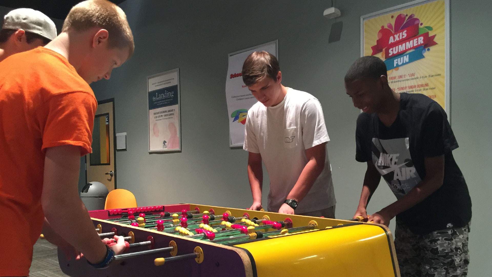 A group of kids playing games at a Brookwood Church Event